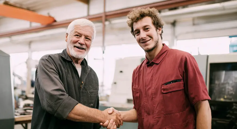 Zwei Männer geben sich die Hand